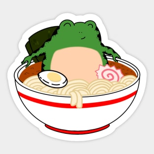 Frog Bathing In Ramen Sticker